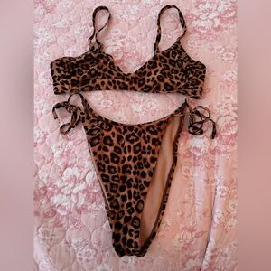 wild fable Leopard-Print Bikini Set in Brown & Black